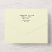 Botanischer Garten Blätter Grüne Hochzeit All In One Einladung (Rückseite)