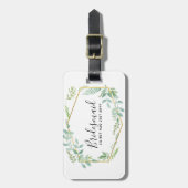 Botanischer Garten Blätter Grüne Hochzeit Gepäckanhänger (Vorderseite vertikal)