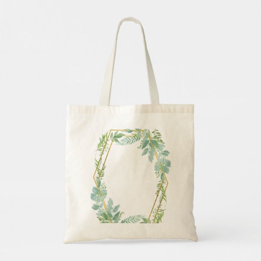 Botanischer Garten Blätter Grüne Hochzeit Tragetasche (Rückseite)