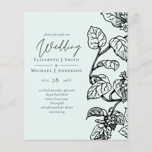 Botanischer Garten Blätter Hochzeit (Vorderseite)