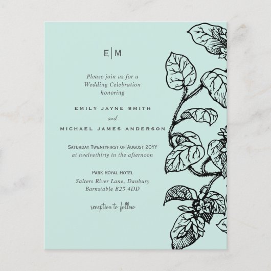 Botanischer Garten Blätter Hochzeit (Vorderseite)