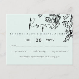 Botanischer Garten Blätter Hochzeit Postkarte