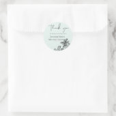 Botanischer Garten Blätter Hochzeit Runder Aufkleber (Tasche)