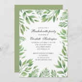 Botanischer Garten Blätter. Summer Junggeselinnen- Einladung (Vorne/Hinten)
