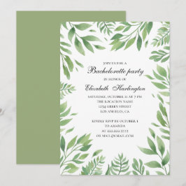 Botanischer Garten Blätter. Summer Junggeselinnen- Einladung