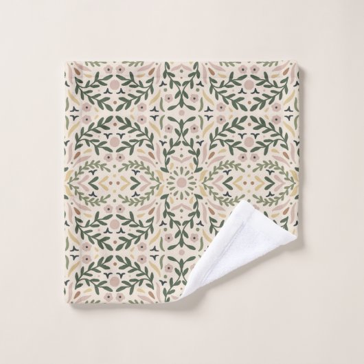 Botanischer Garten Blumenstrauß Badetuch Set (Waschlappen)