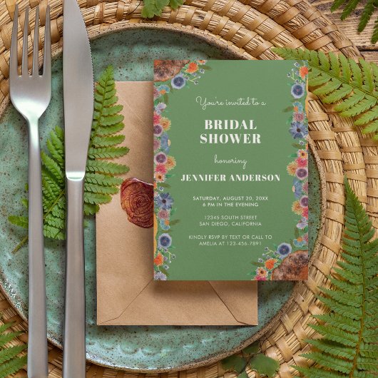 Botanischer Garten Boho Chic Brautparty Einladung