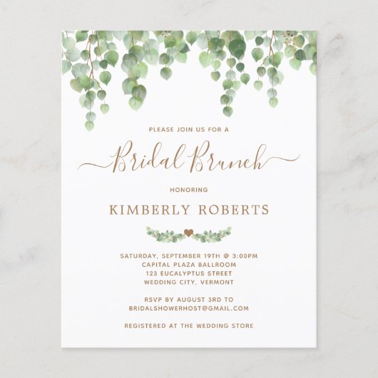 Botanischer Garten Bridal Dusche Einladung (Vorderseite)