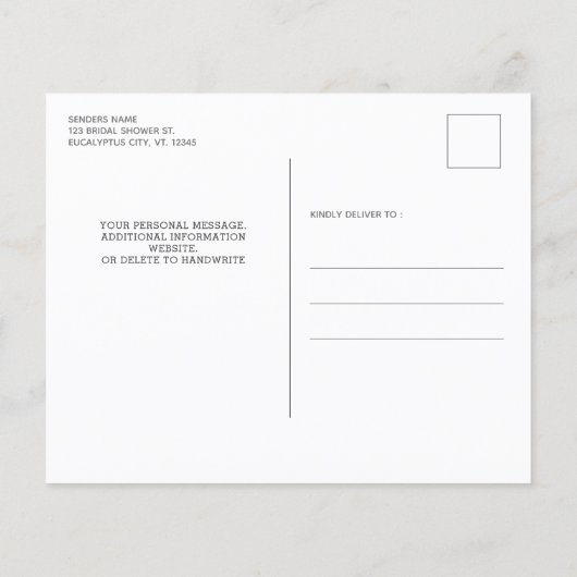 Botanischer Garten Bridal Dusche Einladung (Rückseite)