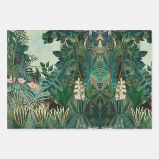 Botanischer Garten Decoupage Schweres Gewicht 3 Se Geschenkpapier Set (Vorderseite 2)