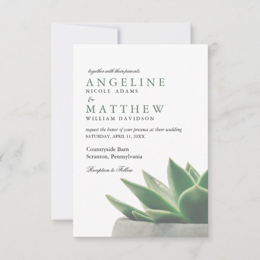 Botanischer Garten| Einladung zur Hochzeit (Vorderseite)