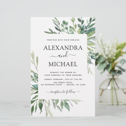 Botanischer Garten Einladung zur Hochzeit (Stehend Vorderseite)