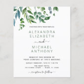 Botanischer Garten Einladungen für Hochzeiten (Vorderseite)