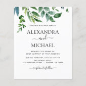 Botanischer Garten Einladungen für Hochzeiten (Vorderseite)