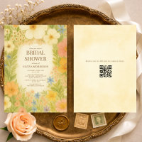 Botanischer Garten Floral QR Code Brautjungfernpar