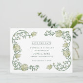 Botanischer Garten Florale Foto-Hochzeit Save The Date (Stehend Vorderseite)