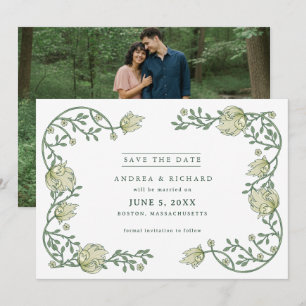 Botanischer Garten Florale Foto-Hochzeit Save The Date