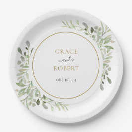 Botanischer Garten Foliage Elegante Hochzeit Pappteller