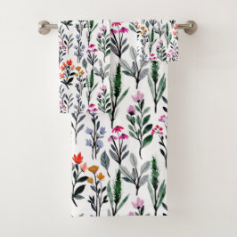 Botanischer Garten für Naturliebhaber Elegant weiß Badhandtuch Set