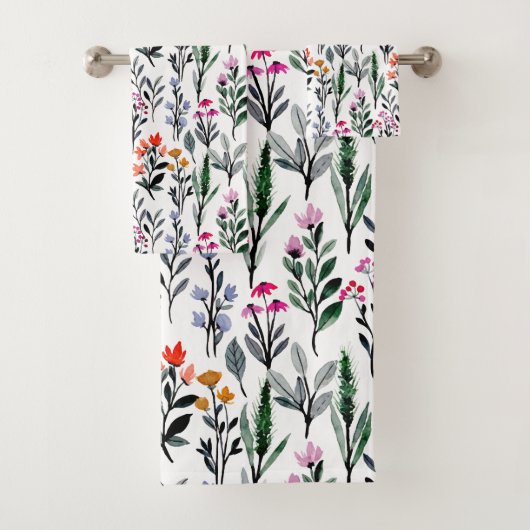 Botanischer Garten für Naturliebhaber Elegant weiß Badhandtuch Set (Insitu)