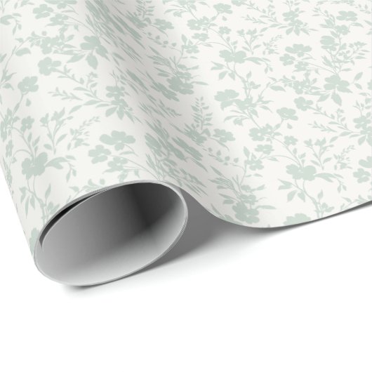 Botanischer Garten Gedämpfter Salbei - Neutral  Geschenkpapier (Rolleneckpunkt)