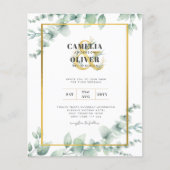 Botanischer Garten Gold Hochzeitseinladungen (Vorderseite)