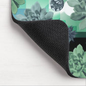Botanischer Garten Grünes Aquamarines Blumenmuster Mousepad (Ecke)