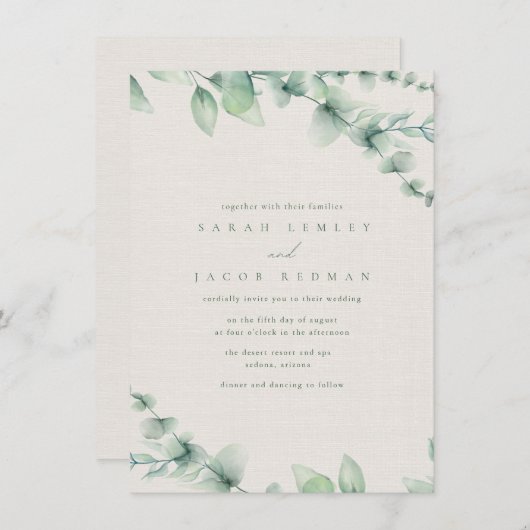 Botanischer Garten Hochzeit Einladung (Vorne/Hinten)