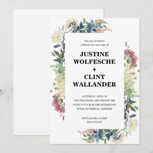 Botanischer Garten Hochzeit Einladung (Vorne/Hinten)