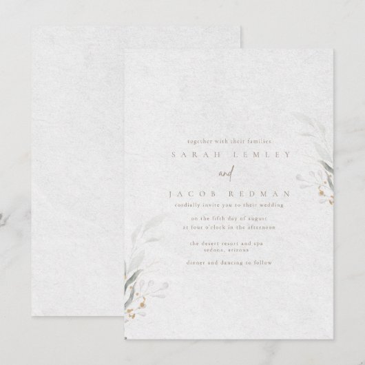 Botanischer Garten Hochzeit Einladung (Vorne/Hinten)