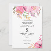 Botanischer Garten Hochzeit mit Blumen Einladung (Vorderseite)