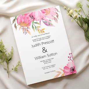 Botanischer Garten Hochzeit mit Blumen Einladung