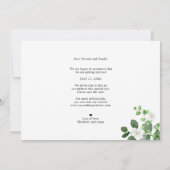 Botanischer Garten Hochzeit Save The Date (Rückseite)