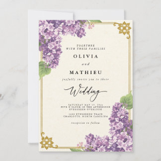 Botanischer Garten Hochzeit von Lilac Einladung