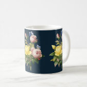 Botanischer Garten in Gelb und Rosa Rosen Kaffeetasse (VorderseiteRechts)