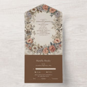 Botanischer Garten Jugendstil Hochzeit All In One Einladung (Innen Boden)