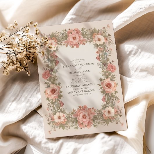 Botanischer Garten Jugendstil Hochzeit Einladung