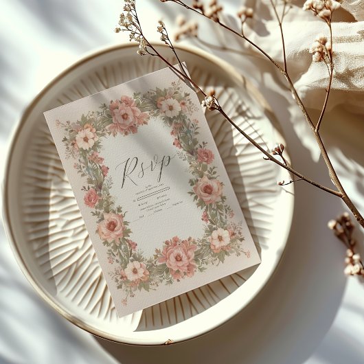 Botanischer Garten Jugendstil Hochzeit RSVP Karte