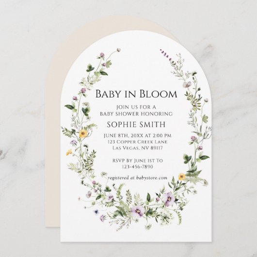 Botanischer Garten Kleiner in der Blütendusche Einladung (Vorne/Hinten)