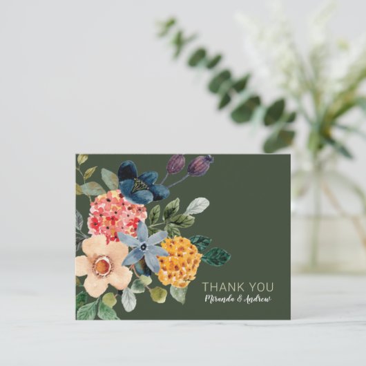 Botanischer Garten mit grüner Landschaft Dankeskarte (Stehend Vorderseite)