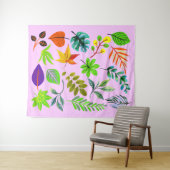 Botanischer Garten mit Pflanzen - Moderne Blätter Wandteppich (Beispiel (Horizontal))