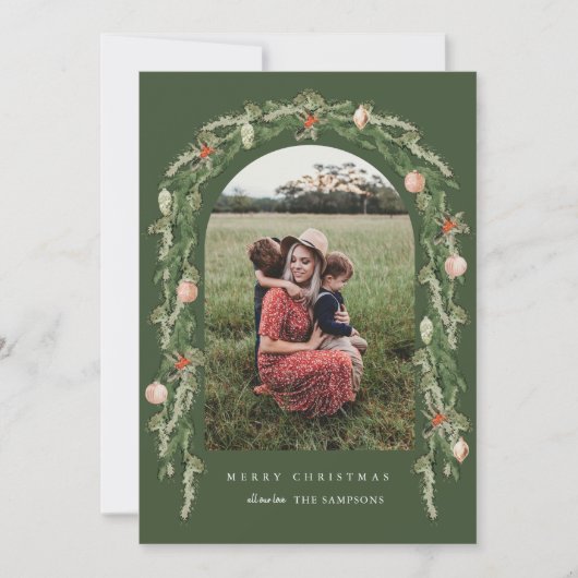 Botanischer Garten Moderner Foto Weihnachtsfeierta Einladung (Vorderseite)
