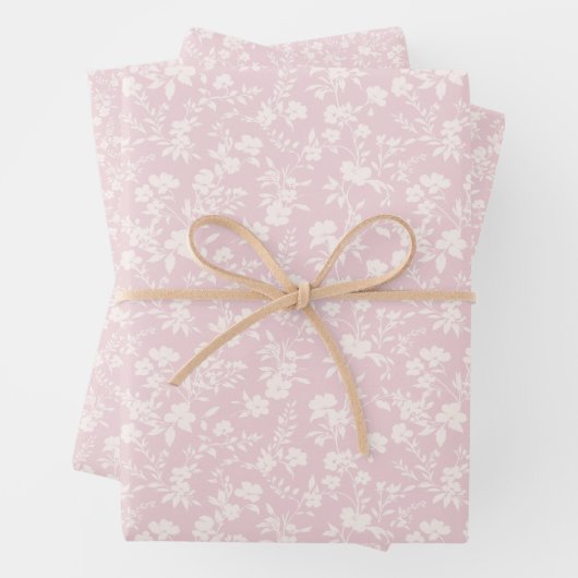 Botanischer Garten Neutral - Rosafarben Geschenkpapier Set (Beispiel)