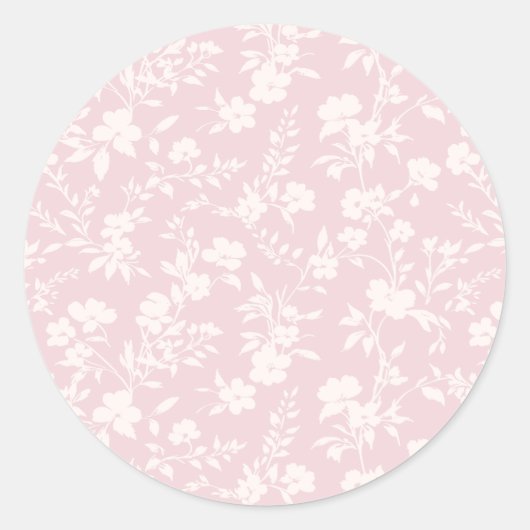 Botanischer Garten Neutral - Rosé Runder Aufkleber (Vorderseite)