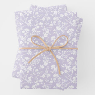 Botanischer Garten Neutral - Staubiges Lavendel Geschenkpapier Set