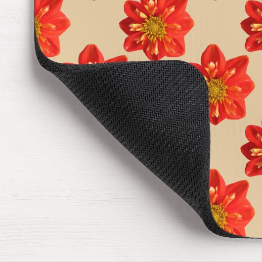 Botanischer Garten-orange Dahlie-Blume Mousepad (Ecke)