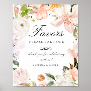 Botanischer Garten Pastel florale Gefallen Hochzei Poster