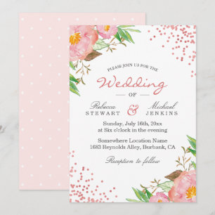 Botanischer Garten Polka Dots Chic Wedding Einladung