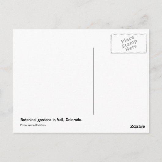 Botanischer Garten Postkarte (Rückseite)
