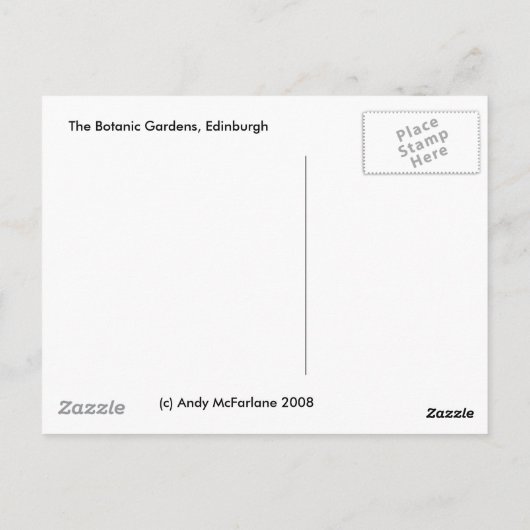 Botanischer Garten Postkarte (Rückseite)